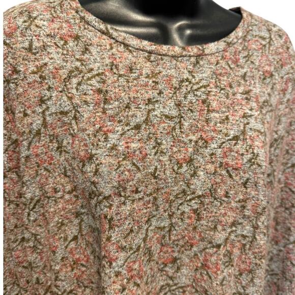 Lucky Brand Hacci Floral-Print Bell-Sleeve Top Size L - Picture 3 of 9